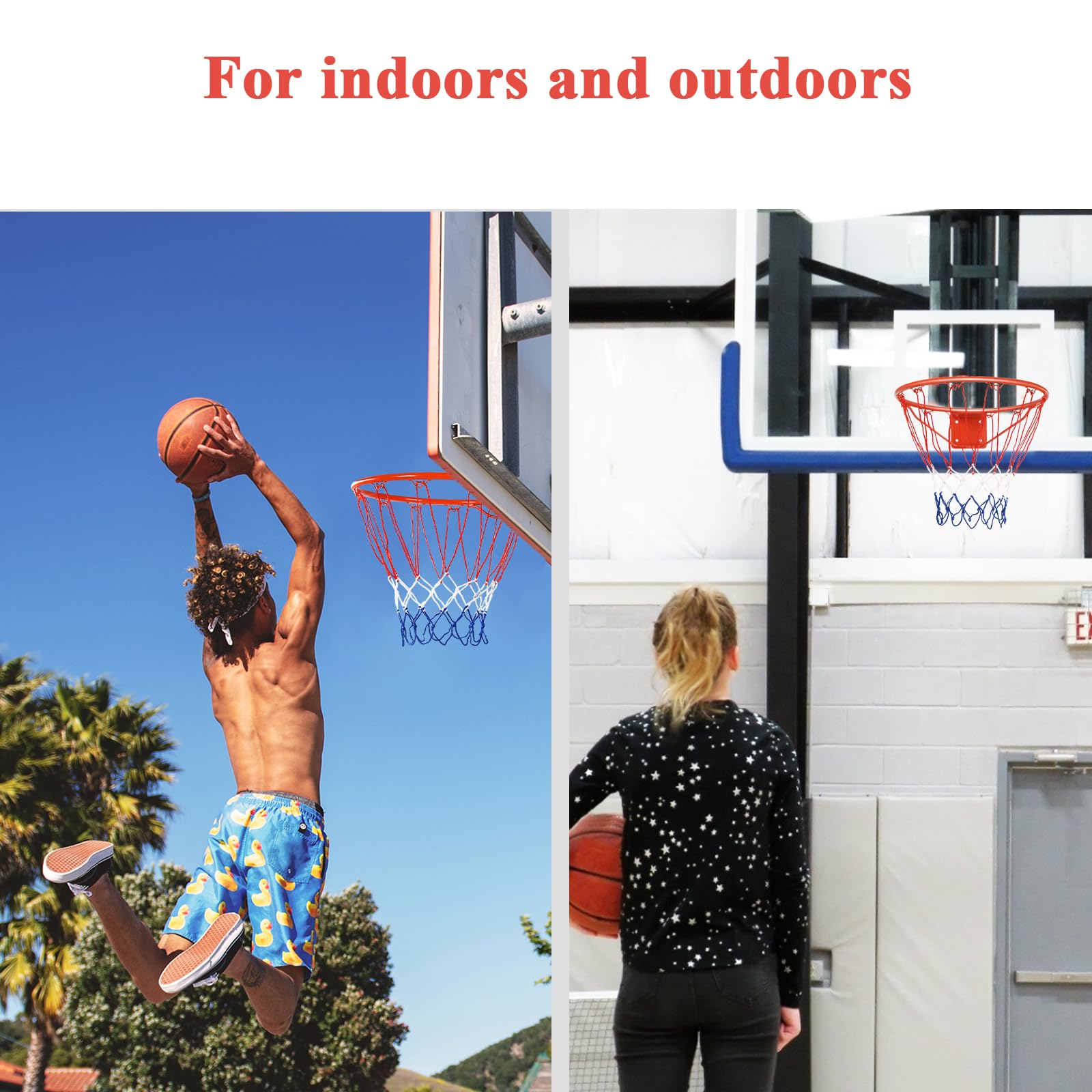 LIFEZEAL Aro de Baloncesto de 45 cm de diámetro, Canasta de Baloncesto con Red de Nylon, Equipo Deportivo para Interior y Exterior