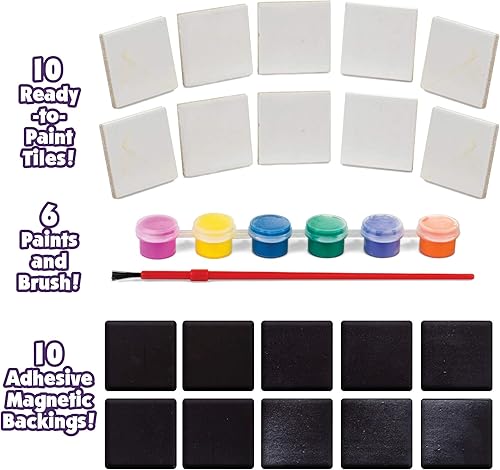 Miniatura 4 de Creative Kids Arte magnético de mini azulejos haz tus propios 10 imanes de nevera