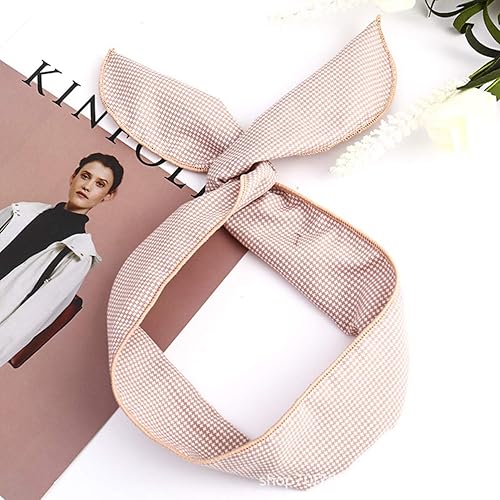 Miniatura 6 de Beaupretty Diadema con lazo para el cabello, 6 unidades, con alambre, diseño de orejas de conejo, bufanda, tocado de borde ancho, accesorios para el