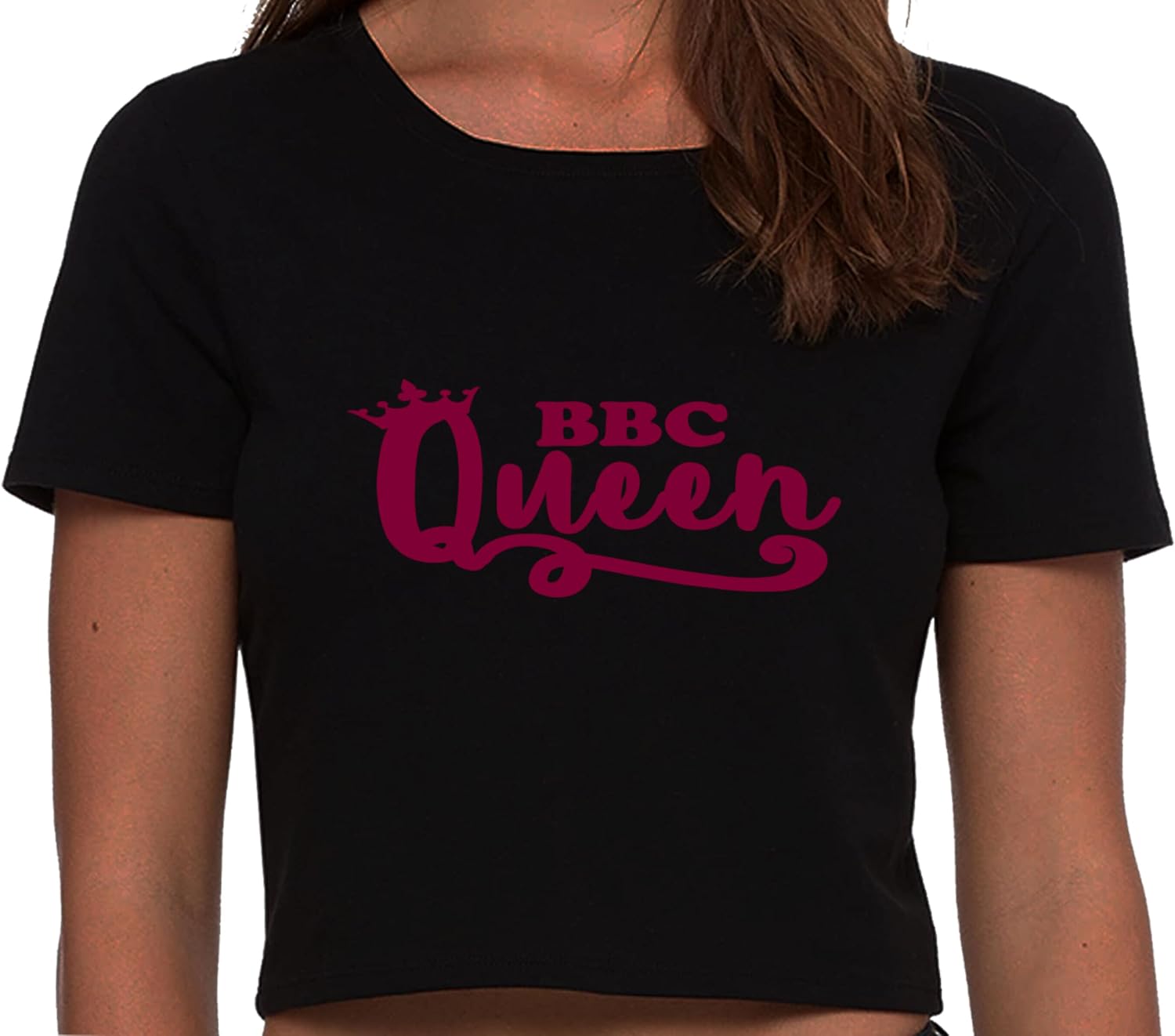 Knaughty Knickers BBC Queen Big Black Cock Lover Queen of Spades with Crown Black Crop Top Adult Flirty Fun