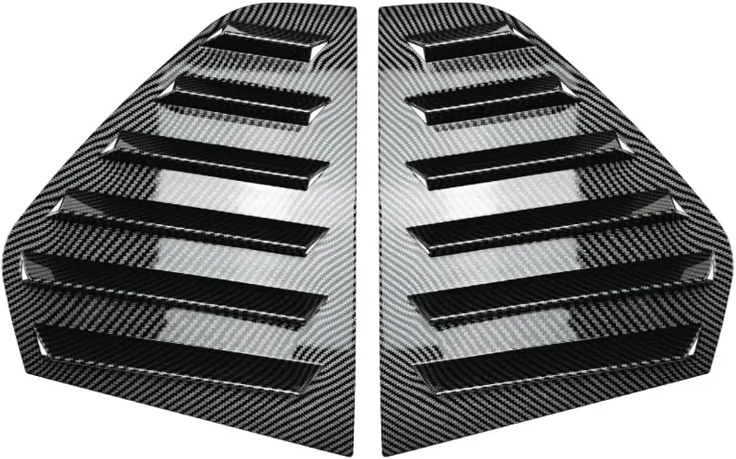 Compatible with VW Golf 8 MK8 2020-2022 Louver Air Vents Glossy Black/Carbon Look Rear Window Side Vent Shutter Louver Cover Trim (Glossy Black)