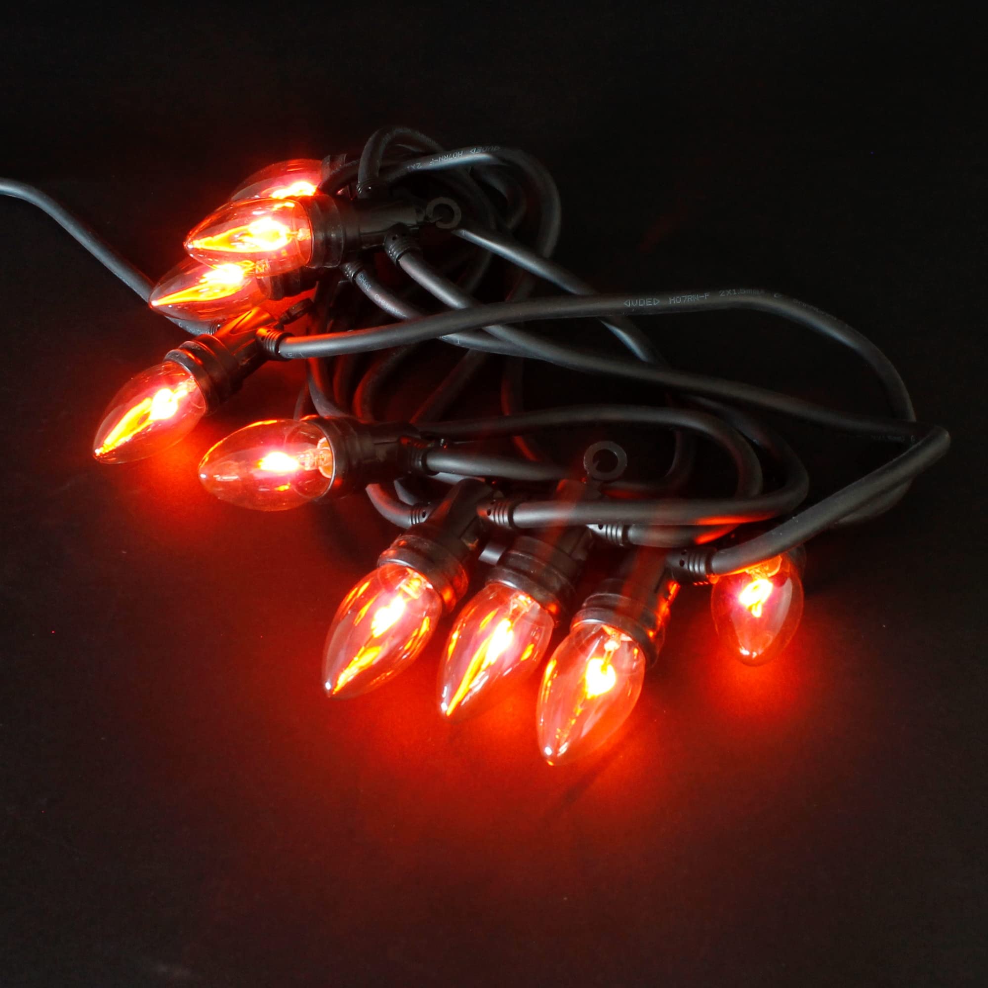 ECD Germany Halloween Cadena De Luces Para Exterior 360 cm Con 10 Bombillas Blanco Cálido E14 Efecto Llama Resistente A La Intemperie IP44 Iluminación Para Navidad Guirnalda Terraza Fiesta Decoración