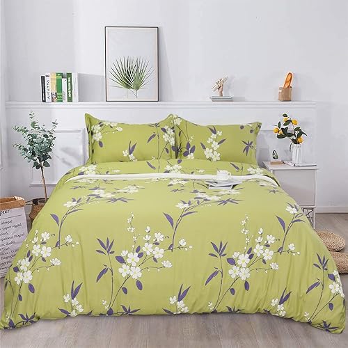 Miniatura 8 de Helthep Funda de edredón tamaño individual, 100% algodón egipcio lavable de 600 hilos, tamaño individual (68 x 90 pulgadas) con 2 fundas de almohada