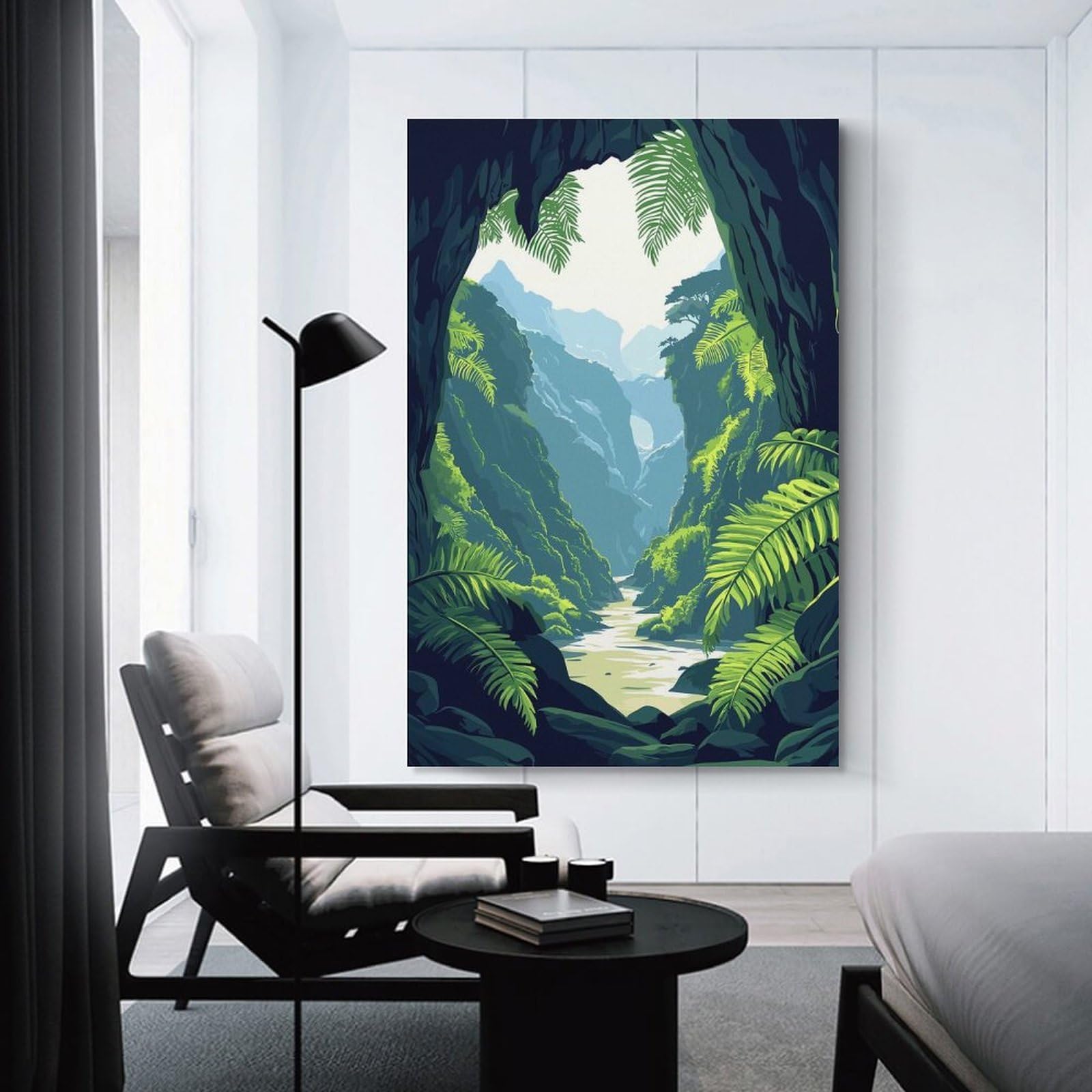 Junmoney Wall Picture Print Jungle Canyon View, 24x36inch(60x90cm), for Living Room, Lounge Or Sitting Room, Modern Wall Decor for Cosy Interiors