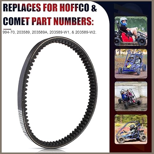 Miniatura 7 de KT196 - Correa de transmisión compatible con la serie 30, correa convertidora de par Powersports Coleman KT196cc 4 ruedas 196cc 6.5HP Comet 203589