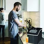 Frigidaire Ice Maker EFIC452, Countertop Stainless Steel Ice Maker with Transparent Window, Clear Ice Cube Maker with 40 lbs. Capacity, Ice Maker Machine – 14.8" D x 11" W x 14.1" H (Black)