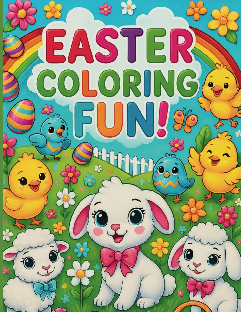 Happy Easter Coloring Book Ages 2-5: A Fun Activity Book with Coloring Pages | Cute Kids Easter Basket Stuffer and Gift for Toddler Boys and Girls