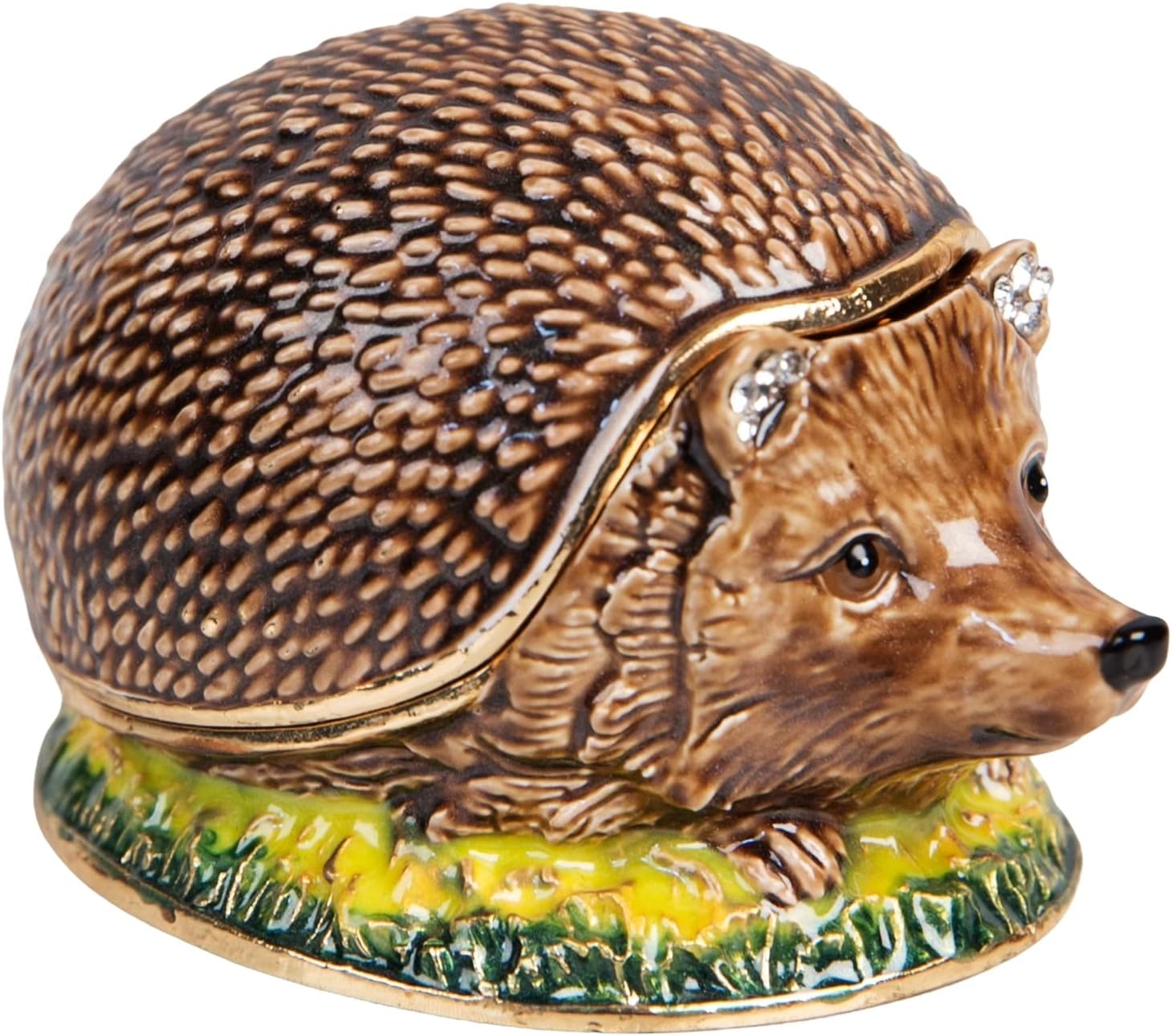 15342 Hedgehog Trinket Box - Ornament - Treasured,Brown