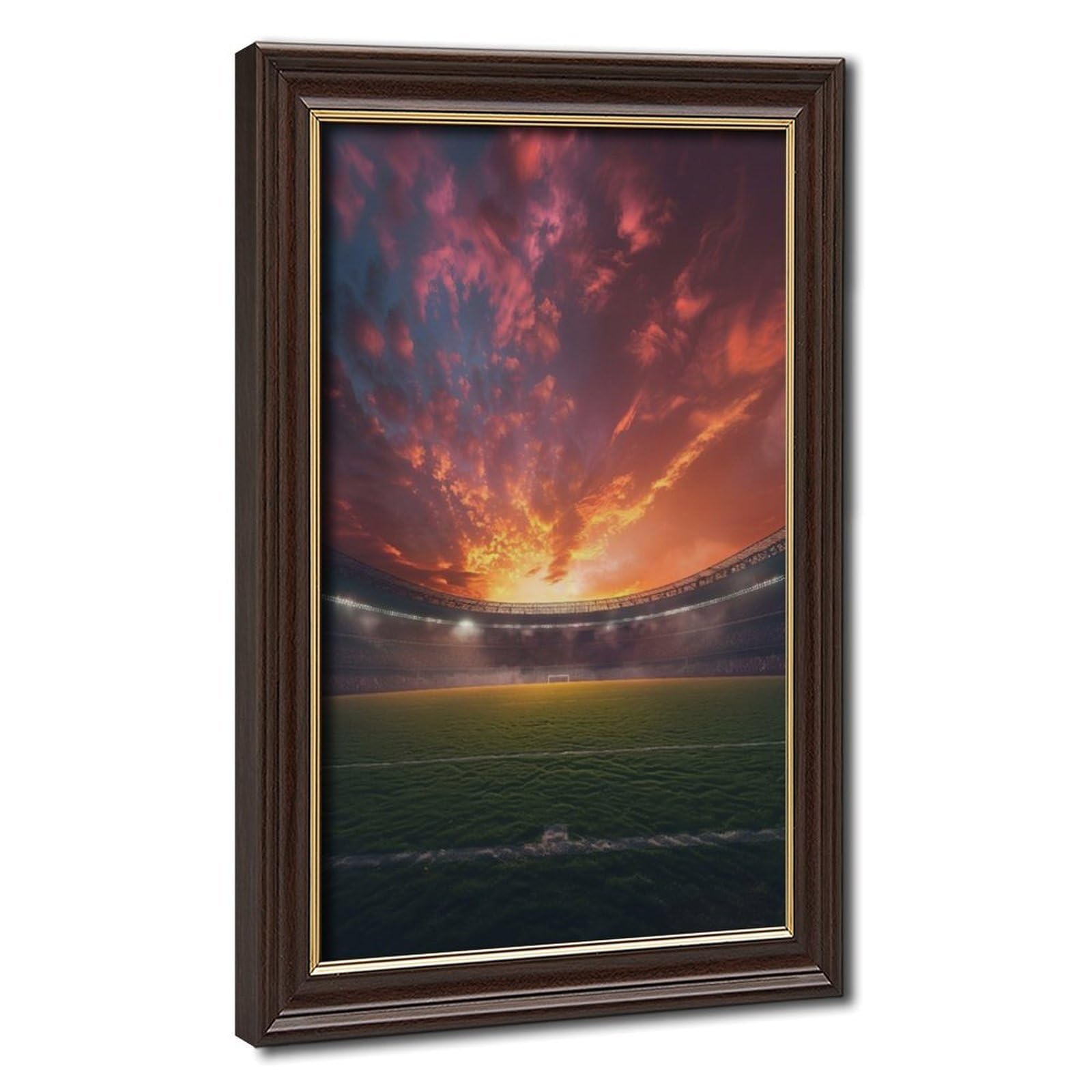 Bareronor Mokume Gane Frame-Style Football Pitch Poster Canvas Poster For Dorm Room Decor Gift