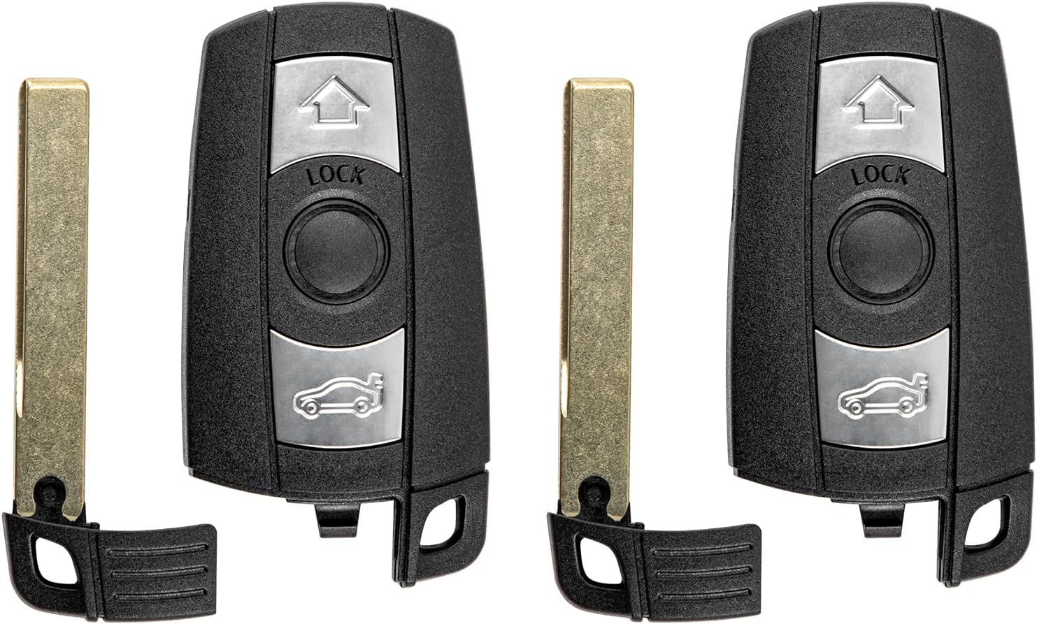 Vurkcy Key Fob Replacement for 2006-2011 BMW 3 5 Series, 325i, 328i, 330i, 335i, 525i, 528i, 530i, 535i, 550i& More Car Keyless Entry Remote Control Start, KR55WK49127, 3 Btn, 2Pcs