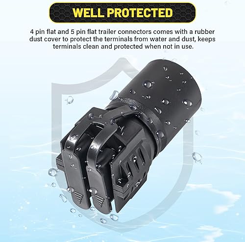 Miniatura 4 de Oyviny Adaptador de remolque redondo de 7 pines a 4 pines y 5 pines de hoja plana, adaptador de enchufe de remolque de 7 a 5 pines, diseño 2 en 1