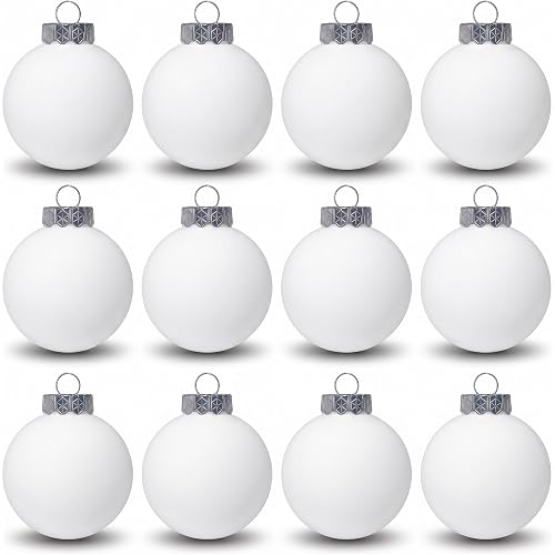 DIY Christmas Ornaments for Crafts and Paint, Round, White, 3.15"