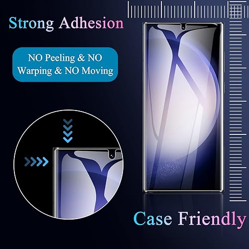 Miniatura 3 de LYWHL Protector de pantalla para Samsung Galaxy S23 Ultra no vidrio, película flexible adhesiva fuerte HD compatible con huellas dactilares +
