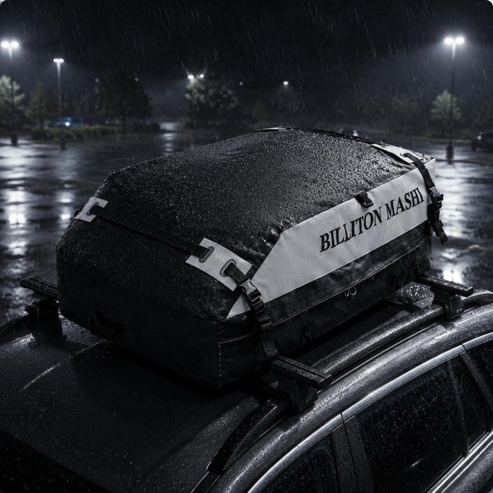 Coffre de Toit Voiture Porte-Bagages, Noir avec Accessoires Complets, 28 Mètres Cubes