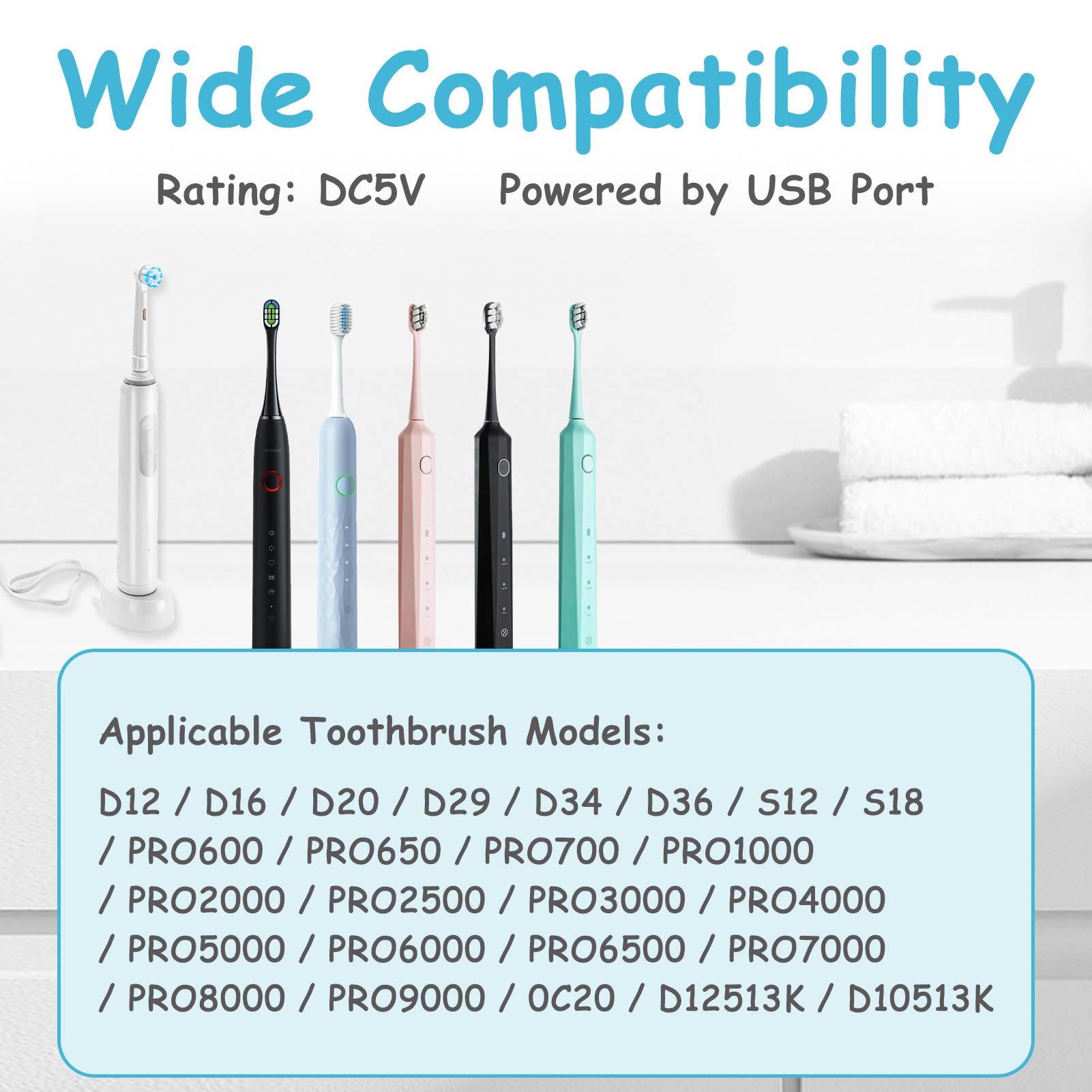 Compatible With Oral B Electric Toothbrush Replacement Charger Base, Inductive Charging Stand And Brush Heads Holder For OralB - View #6