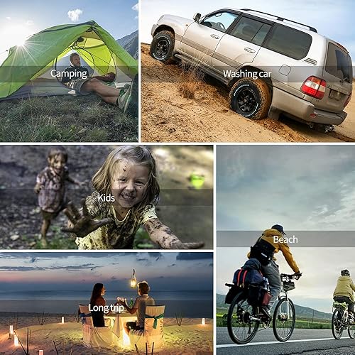 Miniatura 7 de DkOvn Bolsa de ducha solar, 5 galones20L, bolsa de ducha para camping portátil con manguera extraíble y cabezal de ducha con interruptor de