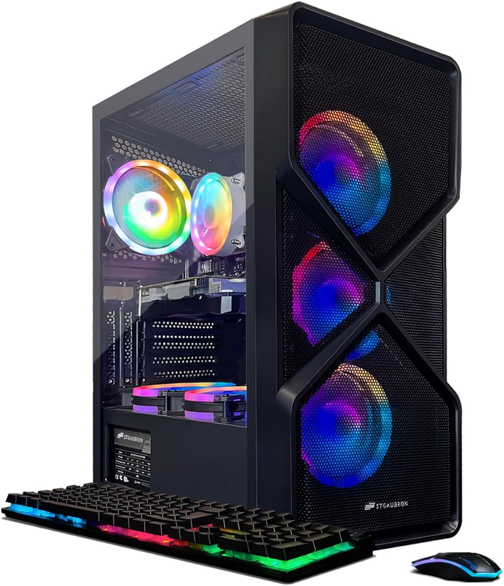 STGAubron Gaming PC Computer Desktop, GeForce RTX 2060 Super 8G, Intel Core I7 8th up to 4.1GHz, 16G DDR4, 1T SSD, WiFi 6 & BT 5.2, RGB Fan x6, Windows 11 Home : Electronics