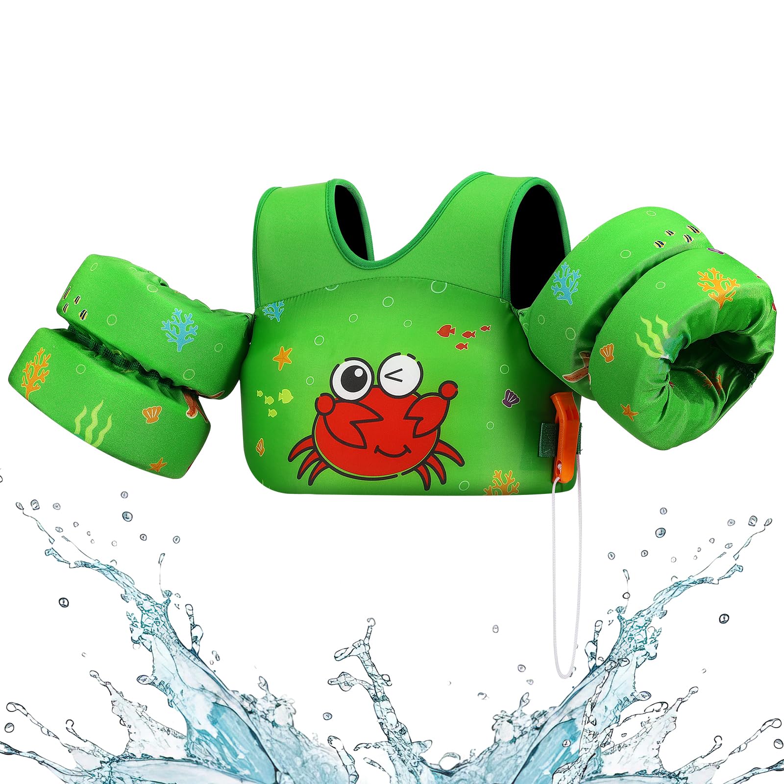 HeySplash Chaleco de Natación para Bebé, Manguitos Flotantes Entrenamiento para Nadar Flotador de Brazos