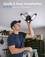 Vista 6 de Luz de garaje con sensor de movimiento, luz de taller con sensor de movimiento de 8000 lm con 3 modos de interruptor, bombilla activada por