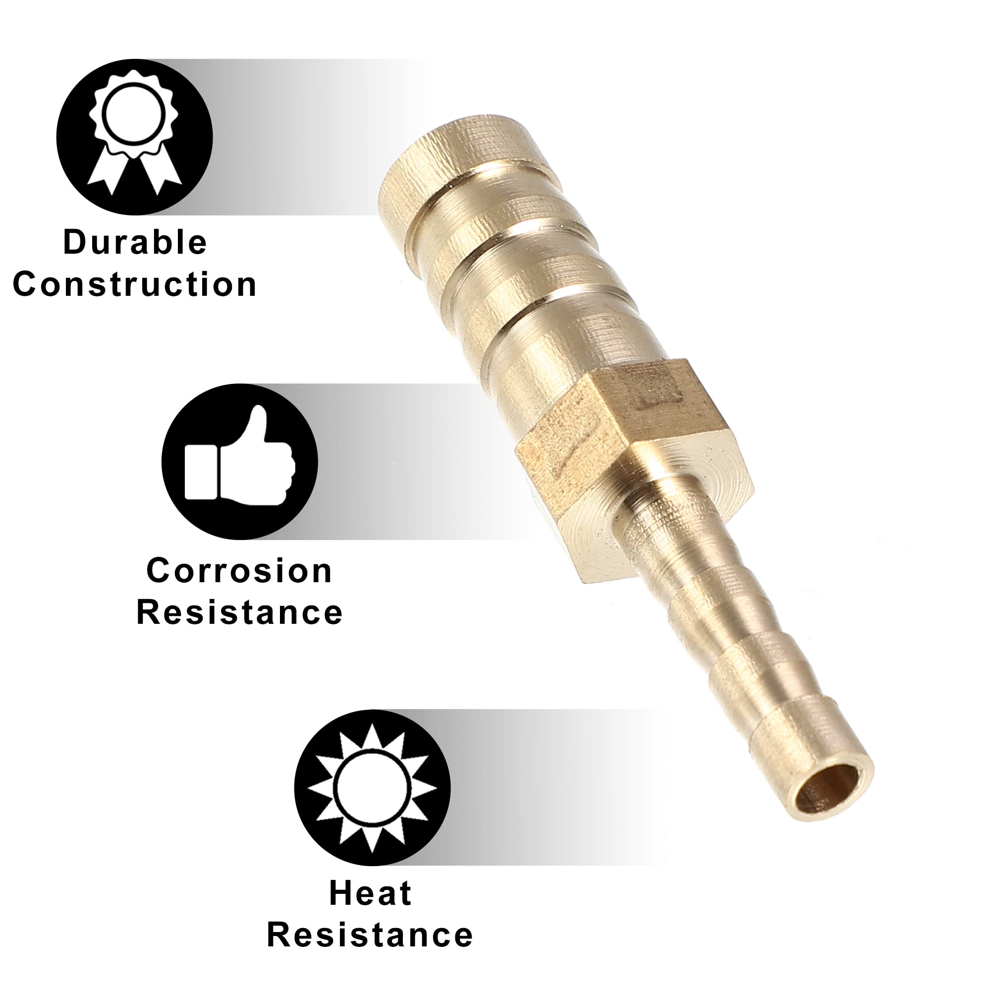QUARKZMAN 2 Set Raccordi Per Tubi In Ottone - Diametri 8mm E 4mm Con Fascette - Connettori A Bite Per Linee Aria, Acqua, Carburante, Olio - Per Moto, Auto, Camper E Applicazioni Industriali - 2
