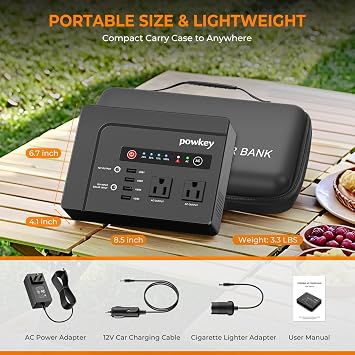 Portable Power Station 200W, Rechargeable Battery Powered with AC Outlet