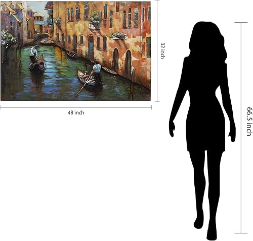Miniatura 8 de Empire Art Direct Arte de pared dimensional pintado a mano de hierro mixto de Venecia, 48 x 32 x 2.4 pulgadas, listo para colgar (PMO-140335-4832)
