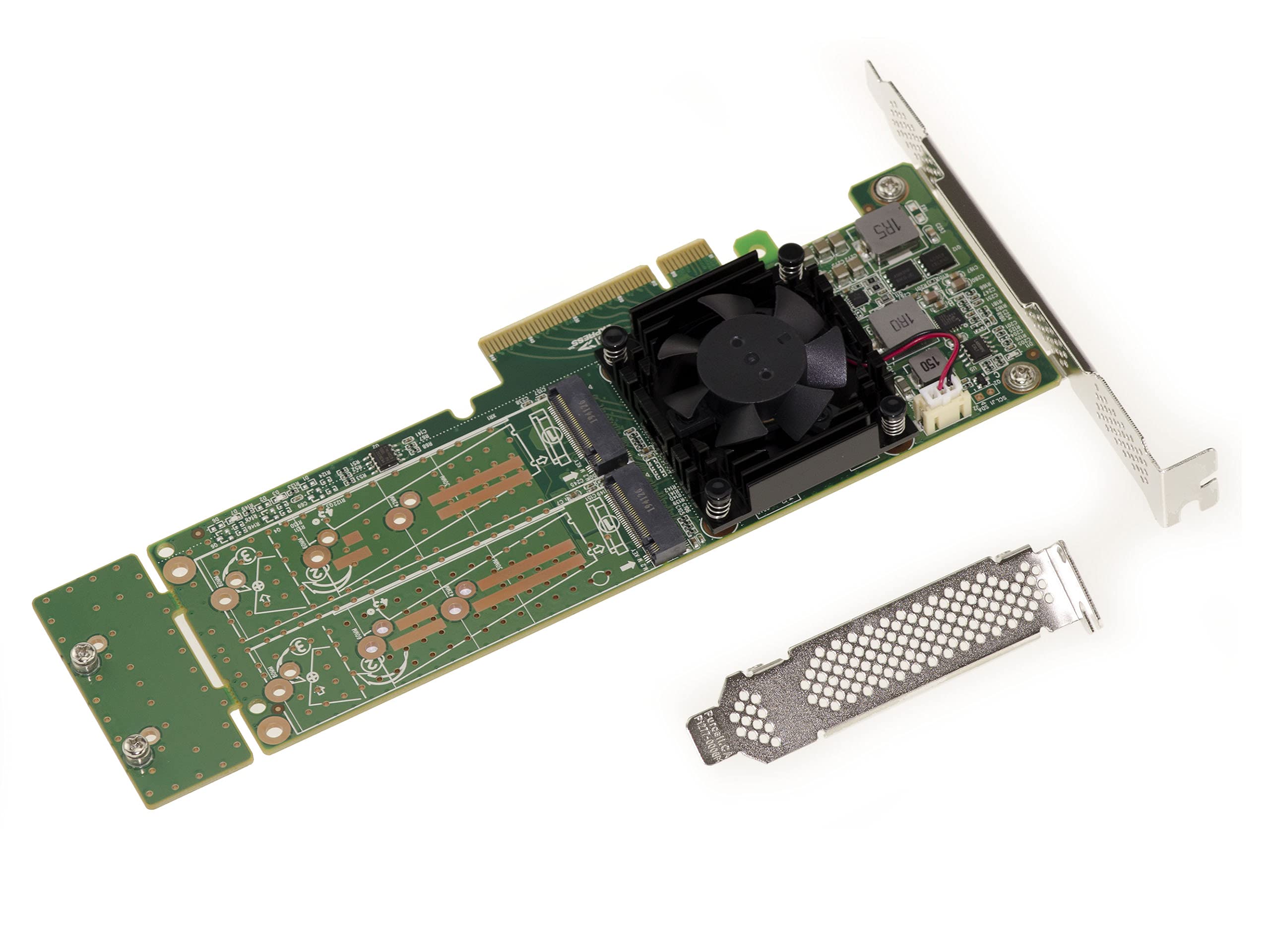 KALEA-INFORMATIQUE Tarjeta controladora M2 PCIe 3.0 x8 para 2 SSD M.2 NVMe M Key. Chipset PLX PEX 8747-32 GB por SSD, 64 G en Total. Perfil Alto y bajo.
