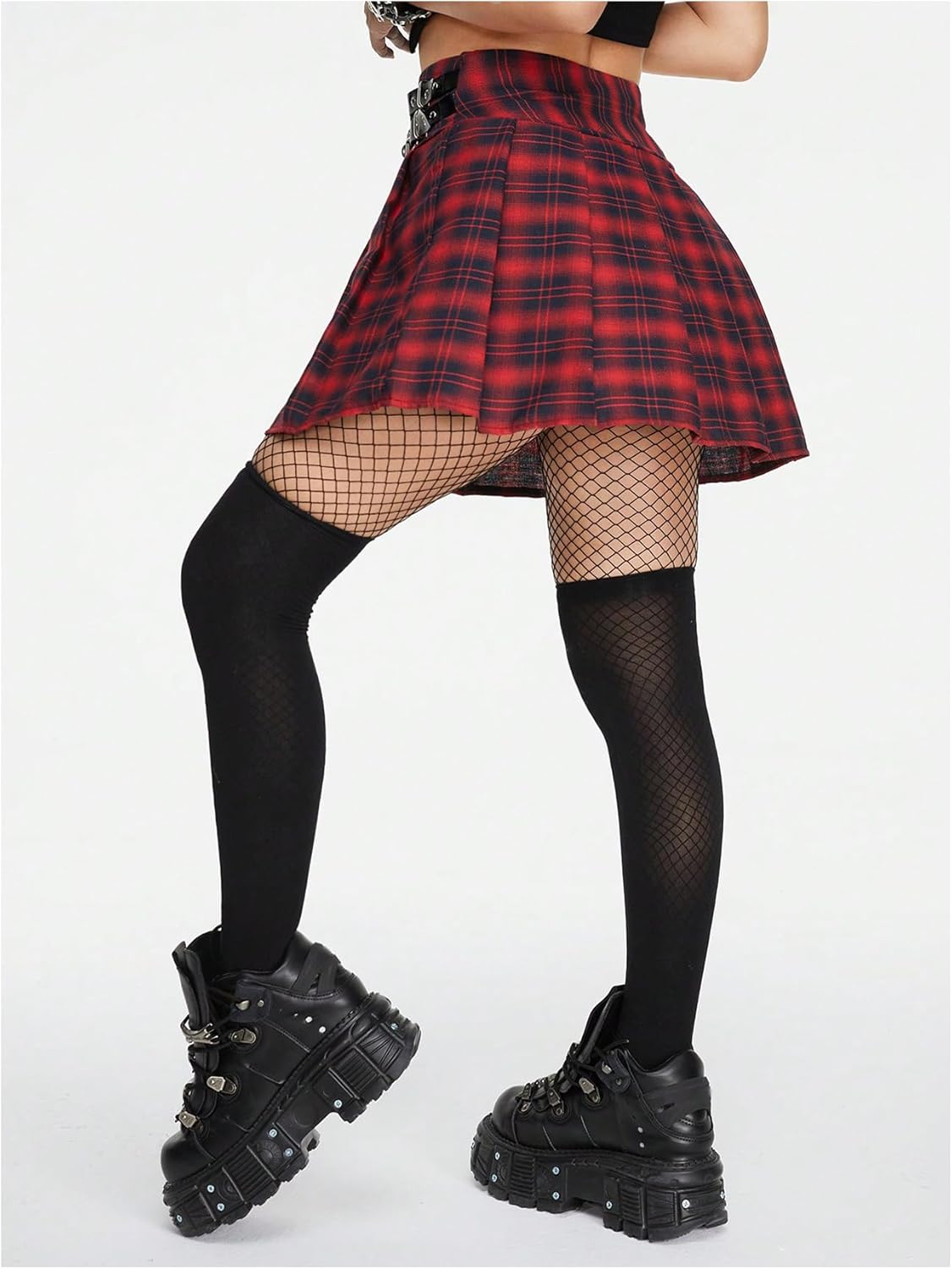 MakeMeChic Women's Y2K Plaid Skirt Print Flared Hem Mini Skirt Pleated A Line Short Skirts - Image 2