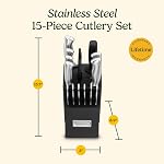 CUISINART 15 Pièces en acier inoxydable ensemble de poignées creuses, C77SS-15 Boîte en argent