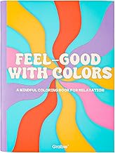 Grabie Easy Coloring Book for Adults Relaxation,Simple Mindful Coloring Pages for Alcohol Markers,Stress Relief Themes Flowers,Mushrooms,Monsters and More,Cute Designs(Feel Good with Color,30 Sheets)