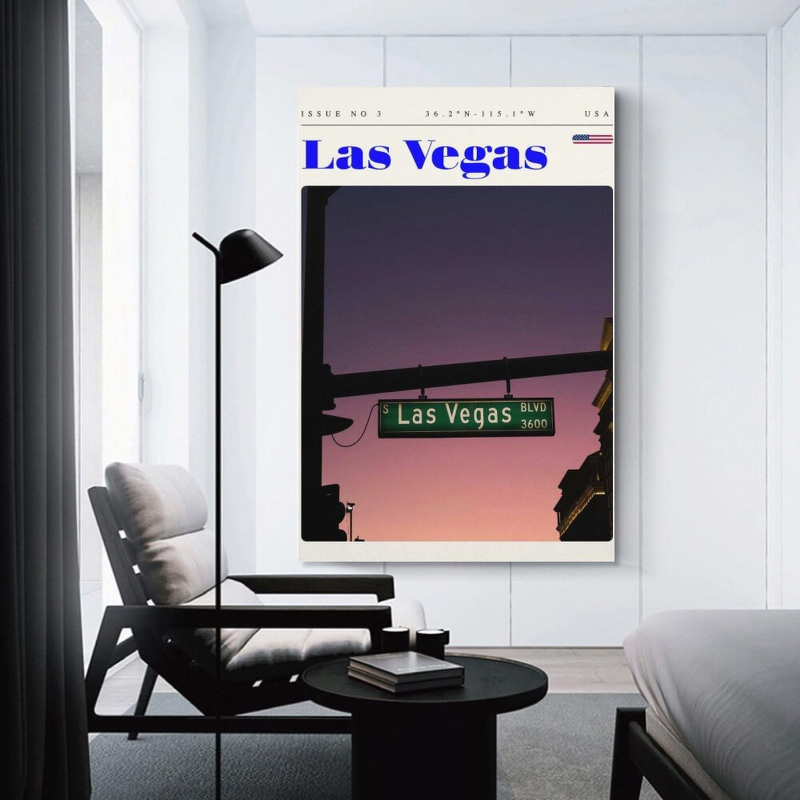 Junmoney Las Vegas Travel Art Hanging Wall Art 20x30inch(50x75cm), for Feature Walls in Flats Or Modern Rooms, Home Wall Art for Statement Displays