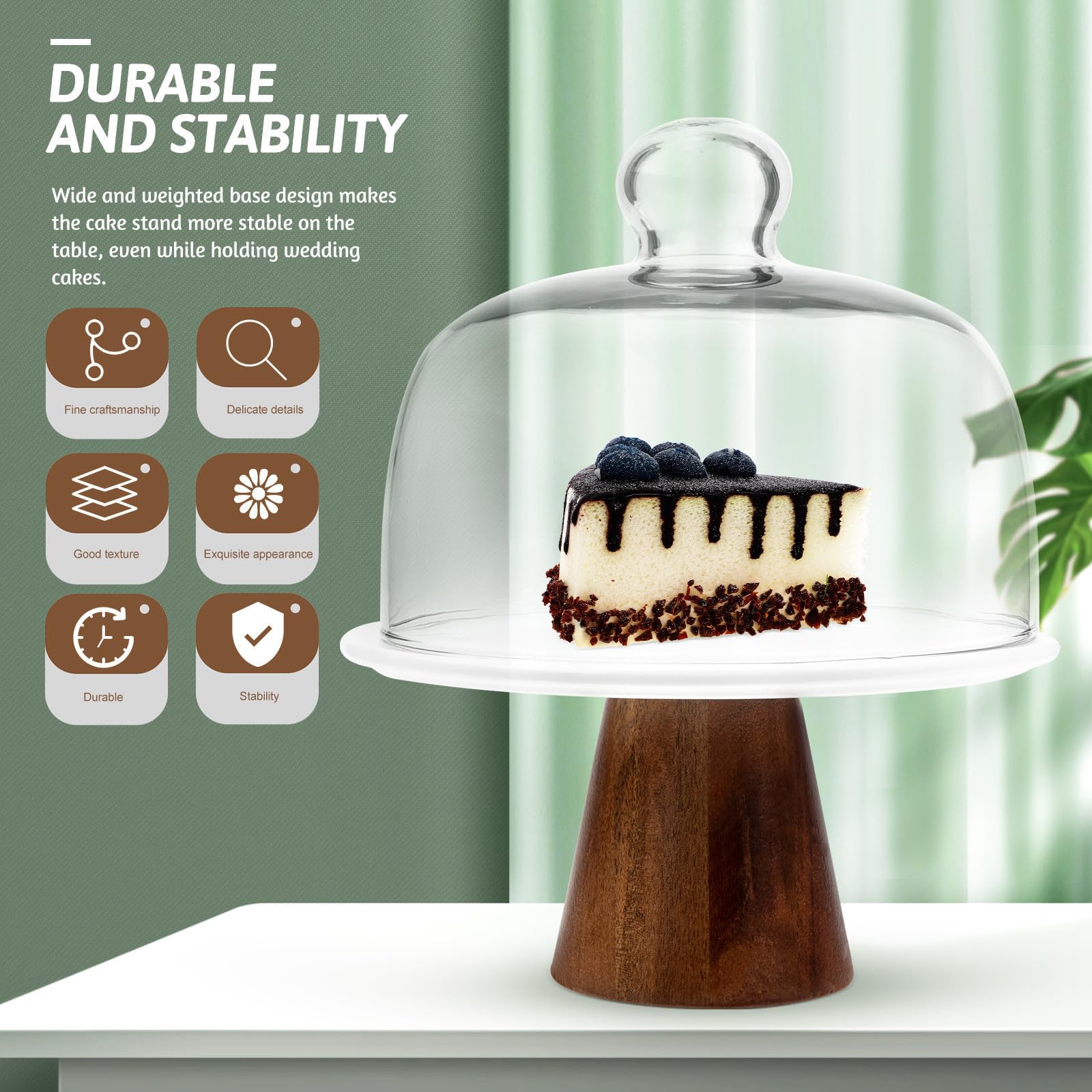 Alzata per Dolci in Ceramica con Coperchio, Espositore per Torte