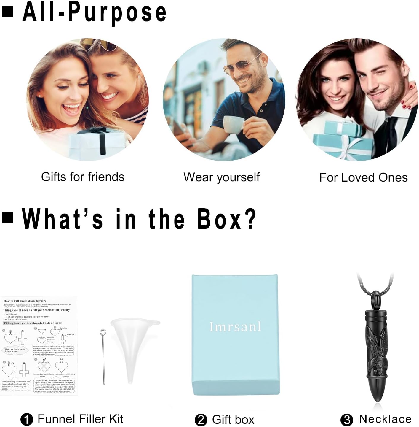 Imrsanl Cremation Jewelry Bullet Urn Necklace for Ashes for Men Women Tree of Life Urn Pendant Ashes Human Memorial Jewelry - Image 7