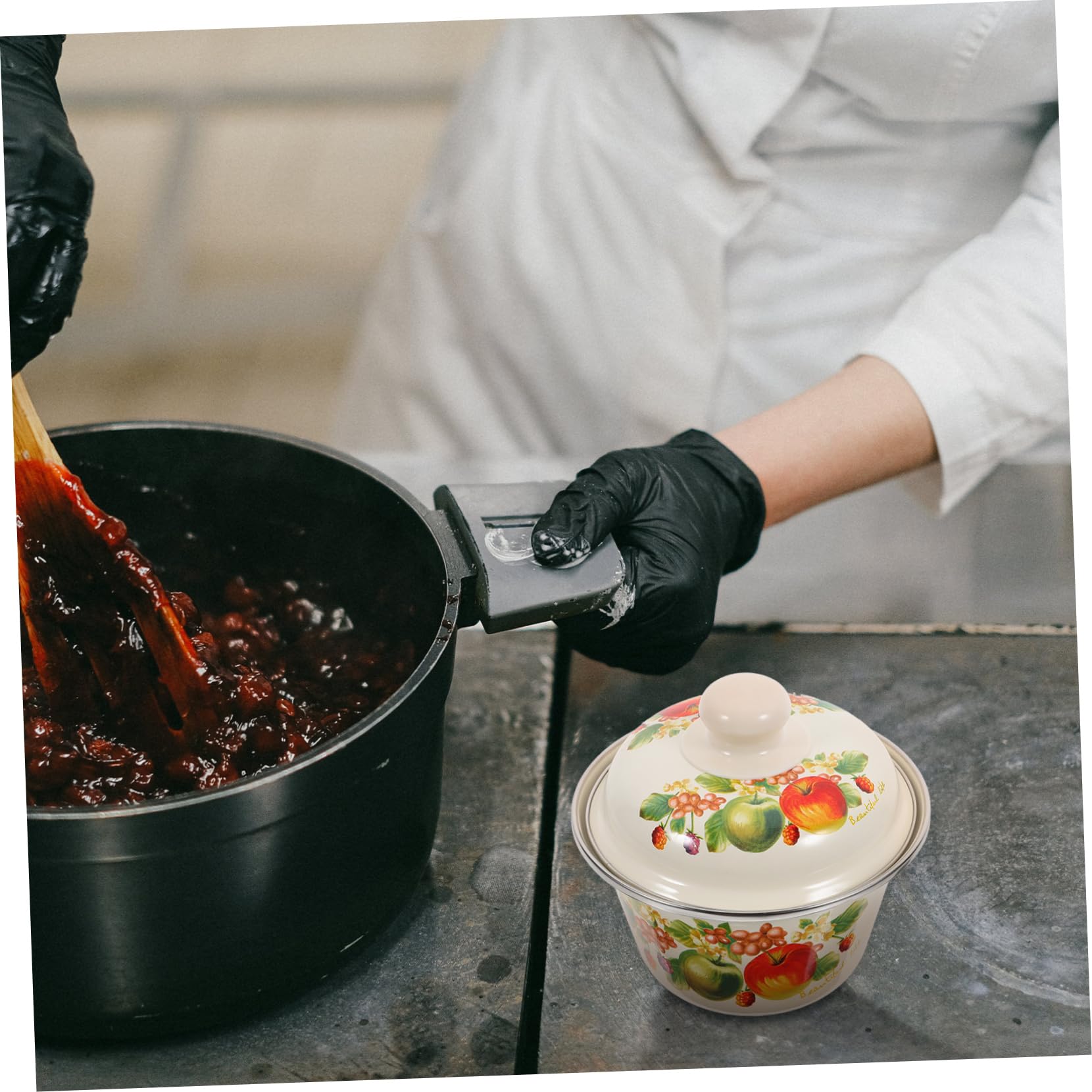 Ciotola In Smalto Vintage | 34x34x11cm | Per Impasto E Insalate | Resistente E Facile Da Pulire - Foto 9