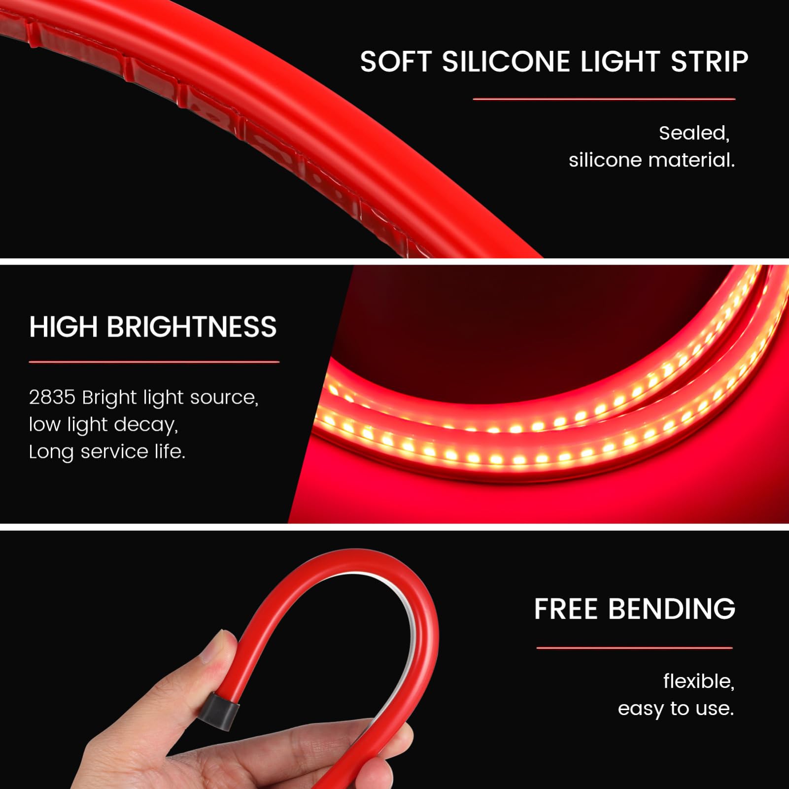 Tira de Luces LED de Señalización para Coche y Remolque | Barra de Emergencia, Luz de Advertencia Lateral, Protección Ip67, Material As Abs