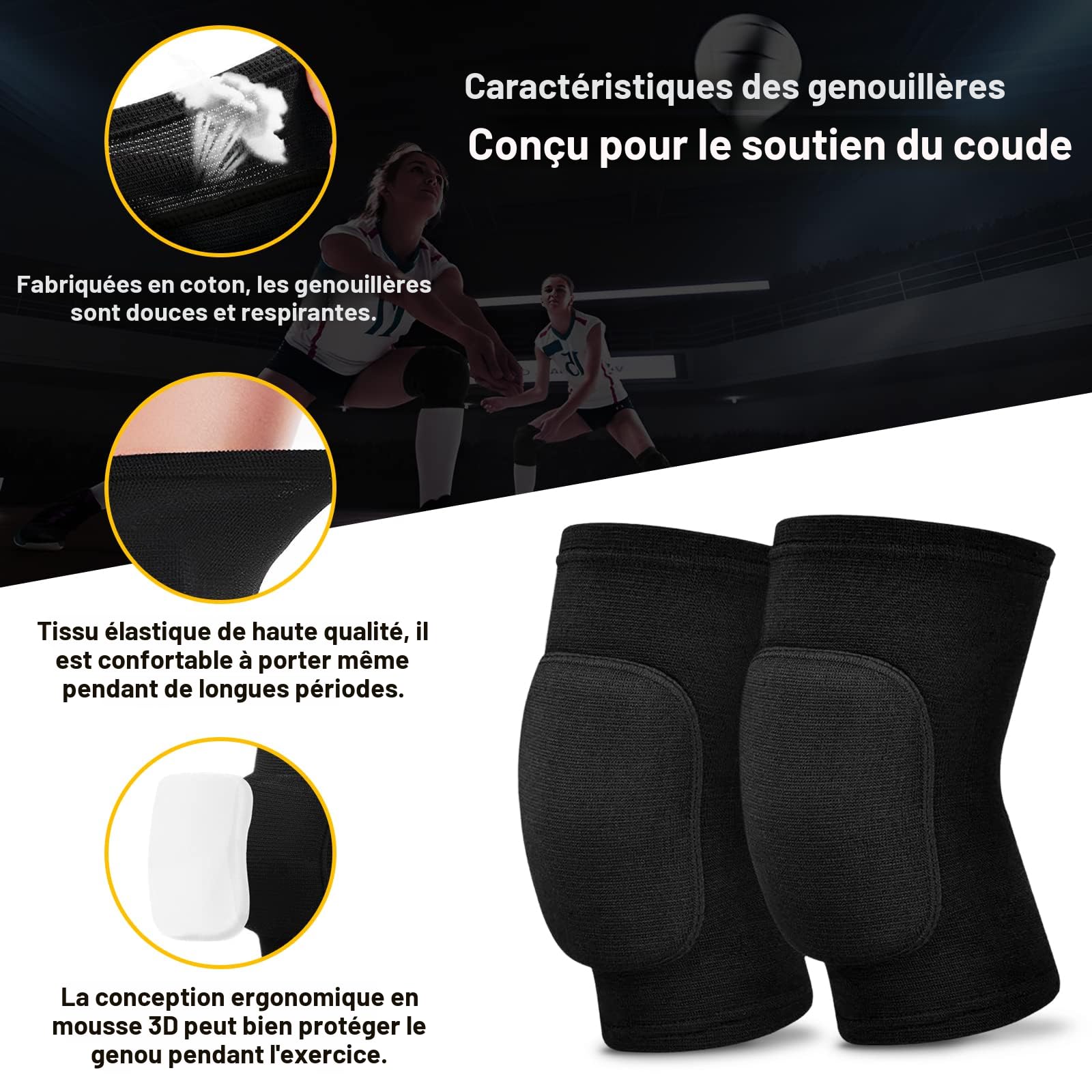 Taille S Rose Genouillères Enfants Banjiabb - Protection Danse, Football, Sports (Rose, Taille S) Football Volley Ballet