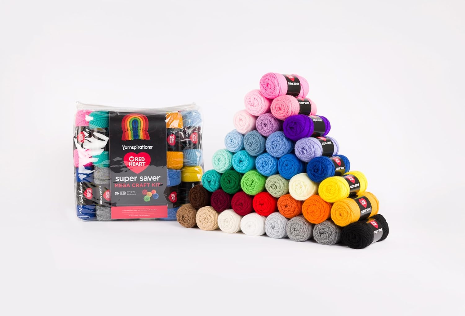 Red Heart Super Saver Mega Yarn Craft Kit for Crochet & Knitting & Amigurumi Projects
