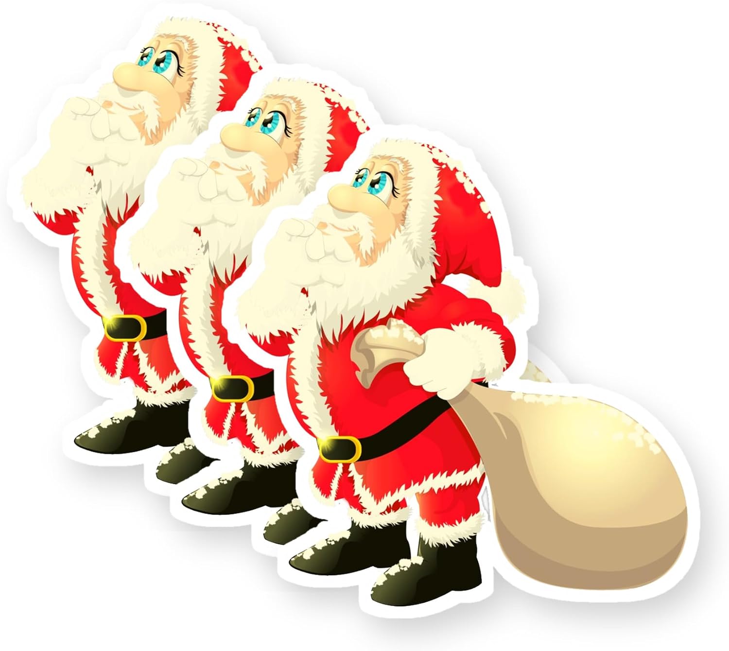 Retro Vintage Pink Santa Claus Graphic Vinyl Stickers 3 Pack 3 Inch