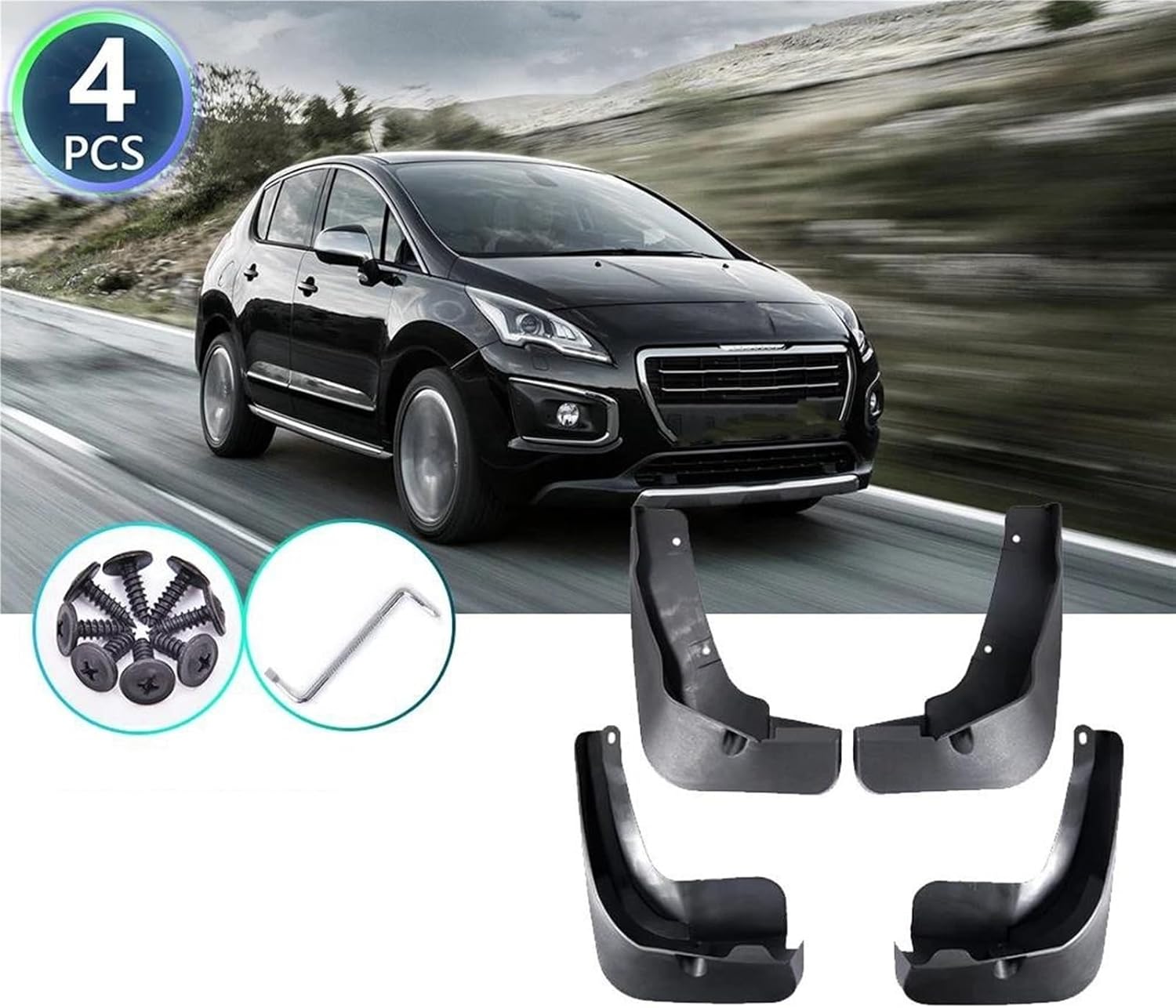 マッドガード ために プジョー 3008 2014 2015 2016 車フェンダーマッドガード泥フラップガードスプラッシュフラップ