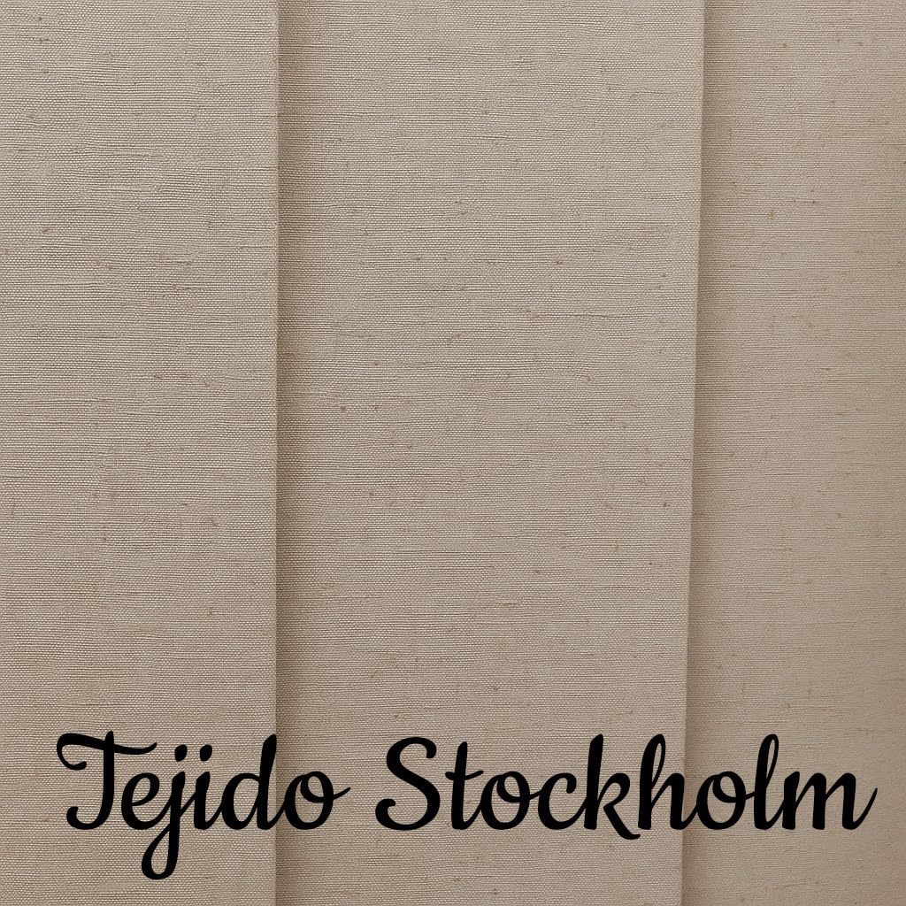 PANDAHOME Estor Vertical Stockholm 100% poliéster, Lamas pivotantes para Control de luz, fácil Montaje con Kit y Barra Ajustable. Ideal para Ventanas Grandes. Color Beige, hasta 250x260 cm.