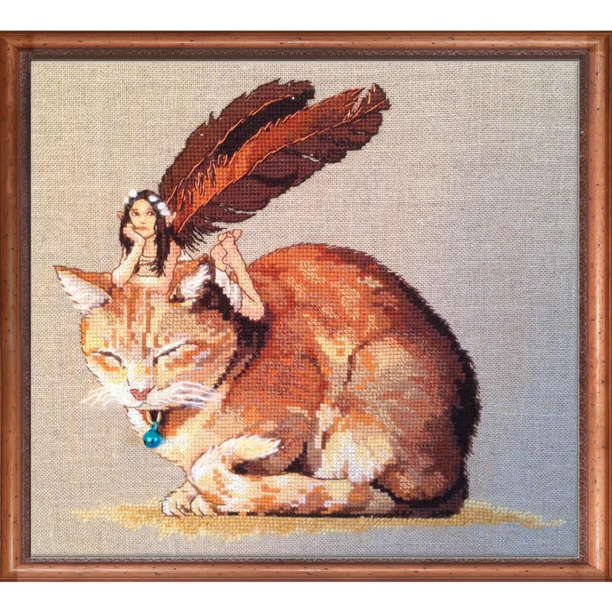 Nimue counted cross stitch kit ""Fairycat"", 152K, 21,5x20cm, DIY