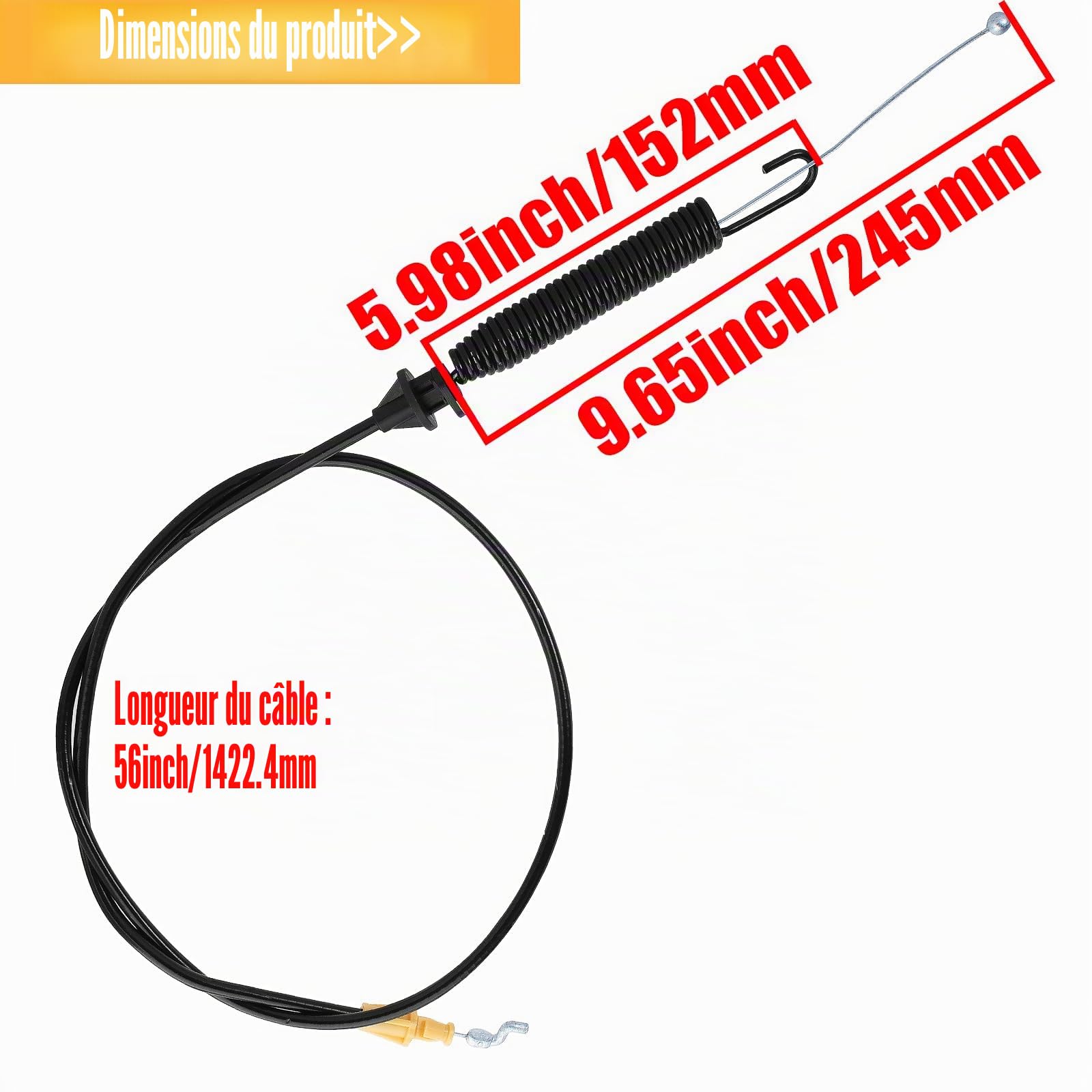 Câble d'engagement pour tondeuse à gazon Troy-Bilt MTD 700 Series 746-04173 746-04173A 746-04173B 746-04173C 746-04173D 946-04173 946-04173A 946-046A 4173B. 946-04173C 290-807 12965