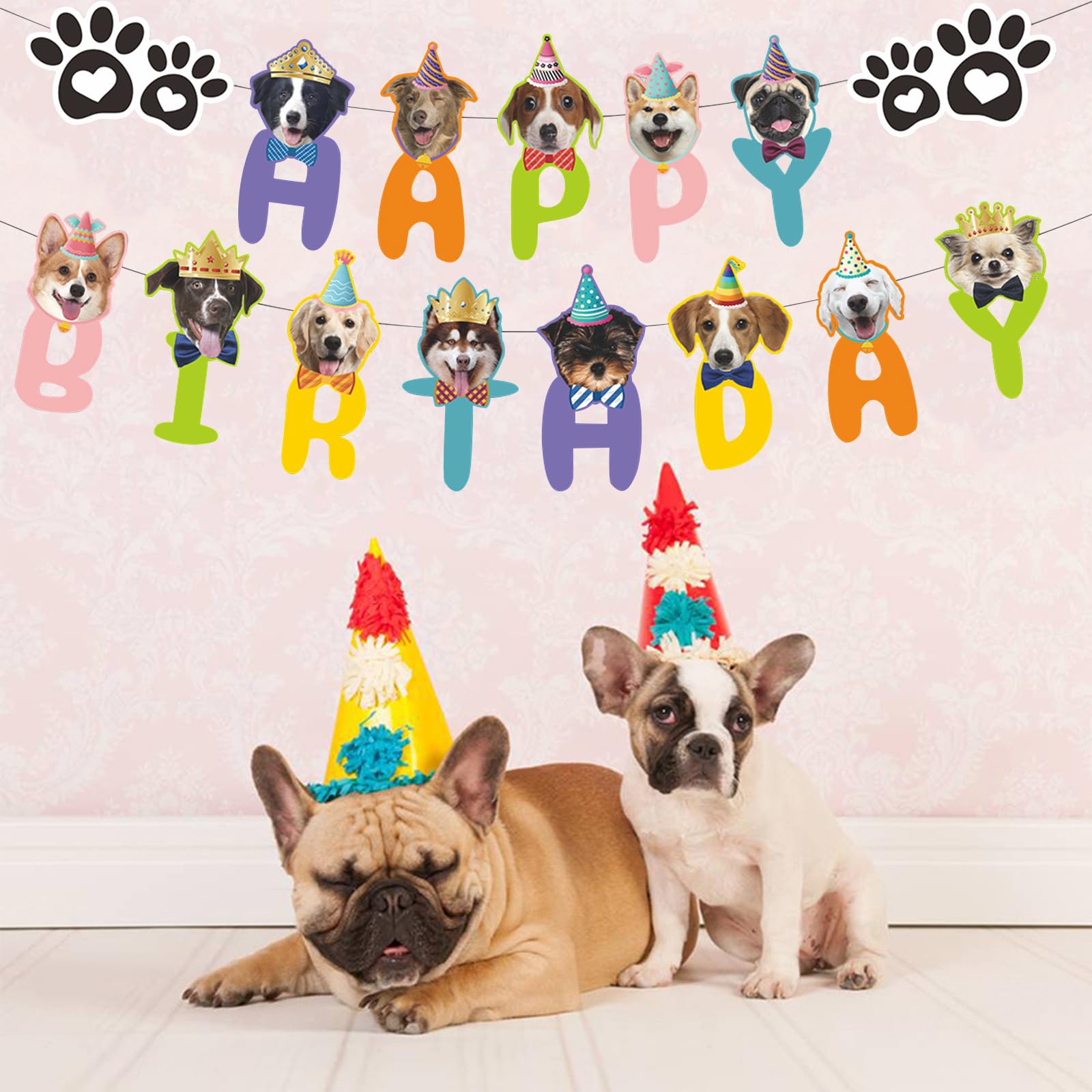 Pancarte Anniversaire 2 Ans Thème Chien Bleu - Décoration Table Fête Enfant Garçon Fille - 6