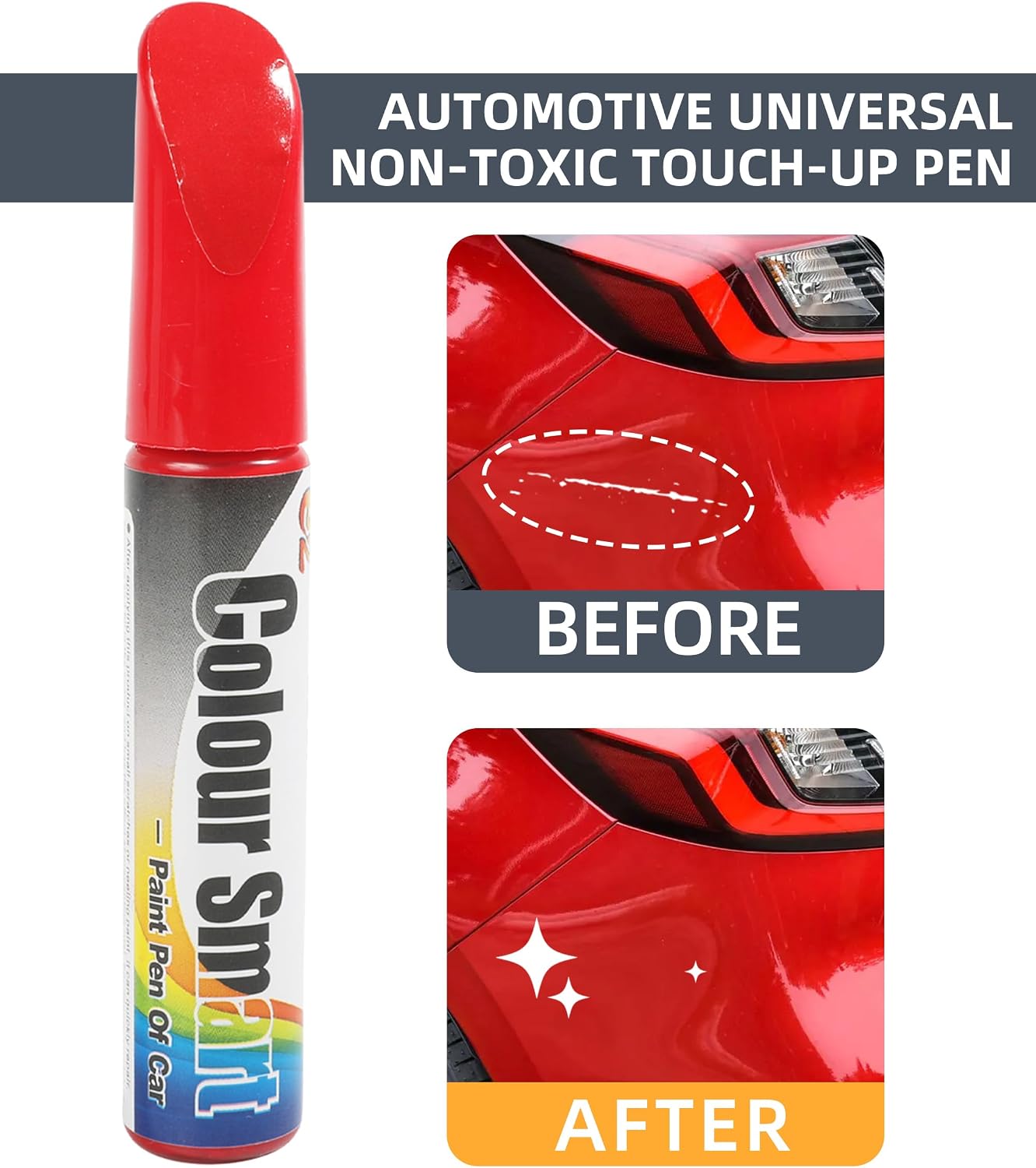 Touch Up Paint Pen for Cars,Car Scratch Repair Pen,Car Accessories Car Touch Up Fill Paint Pen,Car Remover Scratch Paint Pen,Automotive Touch Up Paint for Erase Car Scratches (Red)