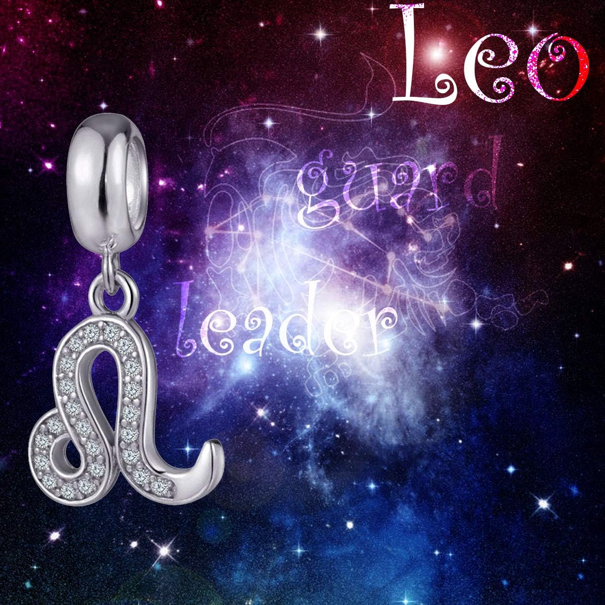 Leo Zodiac Sign Dangling Charms Fit Pandora Birthday Bracelets - 925 Sterling Silver Constellation/Horoscope Necklace Pendants Beads, Gifts for Husband/Christmas - Image 2