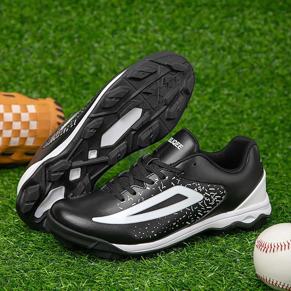 Chaussures de Baseball Respirantes Tige synthétique Flux d'air Crampons en Caoutchouc pour entraînement Sports de Terrain Hommes Femmes