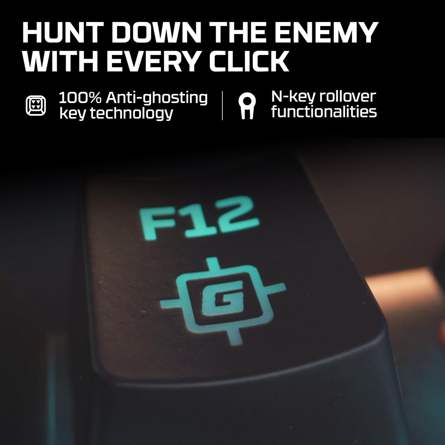 F12 key with gaming icon, representing anti-ghosting and N-key rollover