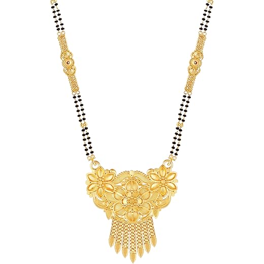 Mansiyaorange Black Beads Mangalsutra 30 INCH