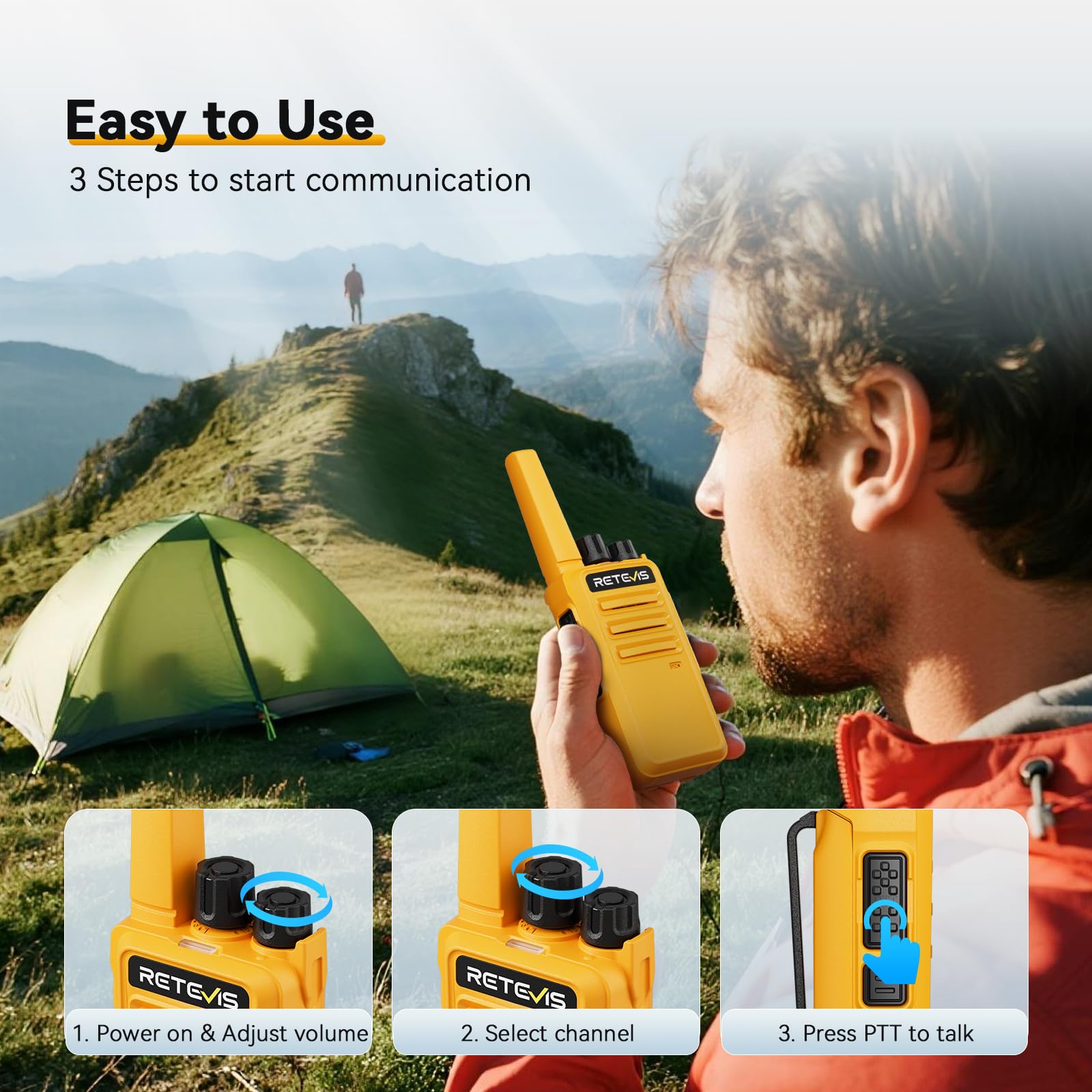 Retevis RT668 Walkie Talkie, PMR446 Funkgerät für Erwachsene mit Headset