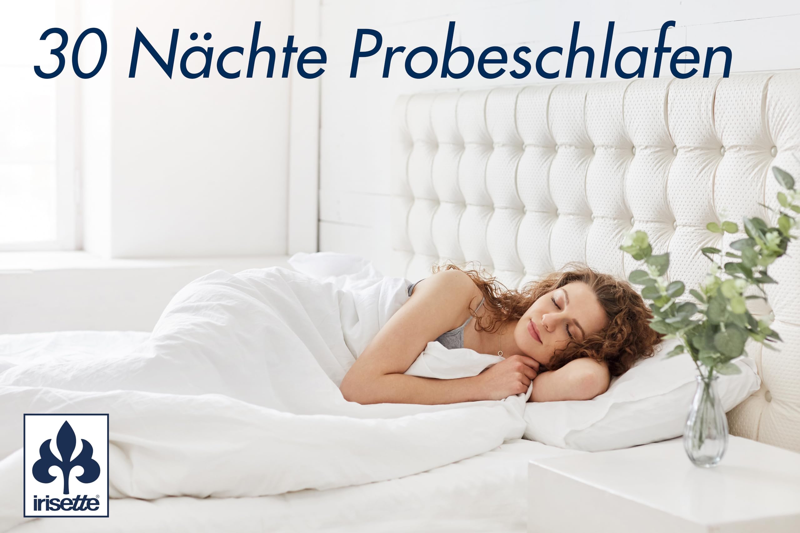 Irisette Lotte 4-Jahreszeitendecke - Produziert in Deutschland - Steppbett mit Top Cool Gewebe, 95 Grad waschbar, inkl. Aufbewahrungstasche, 155 x 220 cm, weiß, Öko-Tex Zertifiziert